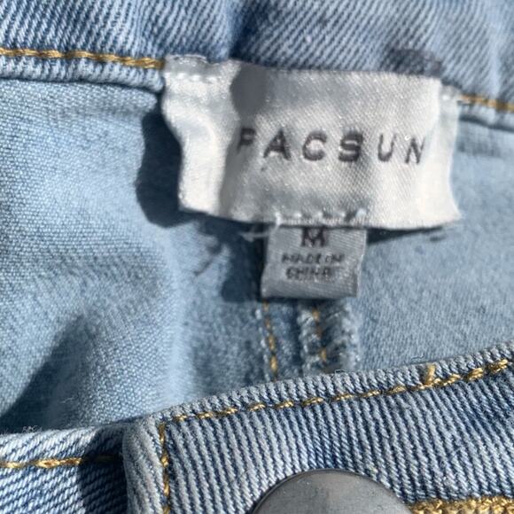 PacSun Light Indigo Ruched Wide Leg Jeans-Size Medium - Picture 5 of 10